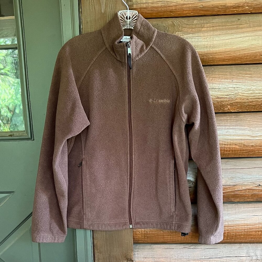 Columbia Women's Chocolate Brown Fleece Full Zipper Jacket, Size M